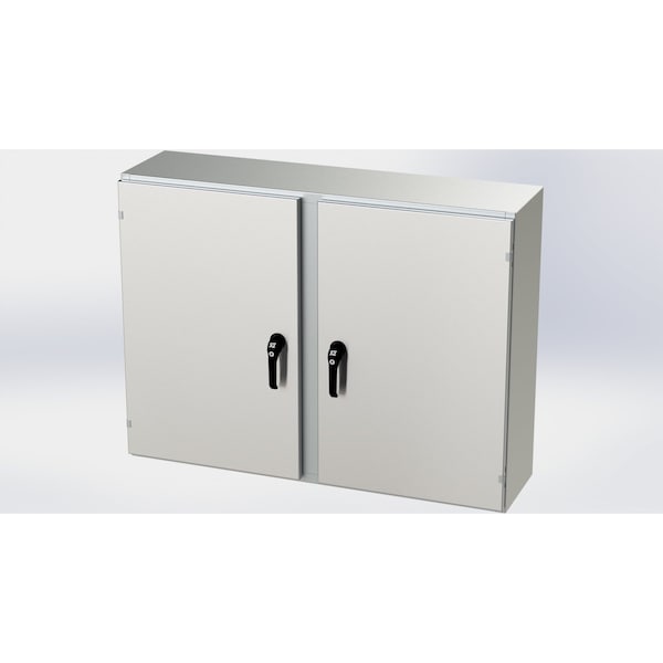 3 Point Latch with Padlock Handle Electrical Enclosures, 36 in H, 12 in D, 48 in W